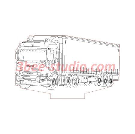 Scania R450 Truck Tent 3d Illusion Lamp Plan Vector File For Laser And