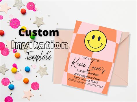 Custom Invitations Invites Invitation Template Template Etsy