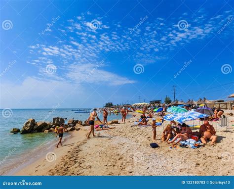 Berdyansk Ukraine June 30 2018 Beach Resort Seasonon The Coast Of