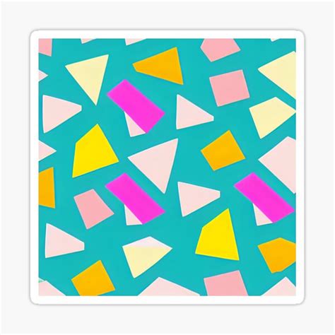 90s Geometric Shapes Sticker For Sale By Finasusu Redbubble