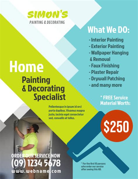 Painting And Decorating Service Flyer Template Postermywall