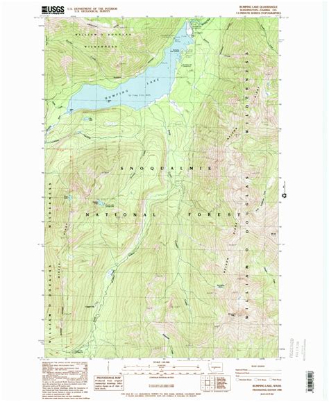 Classic Usgs Bumping Lake Washington 75x75 Topo Map Mytopo Map Store