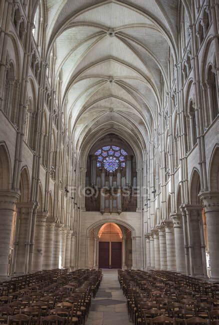 France Aisne Laon Way Of St James Nave Of The Notre Dame Cathedral