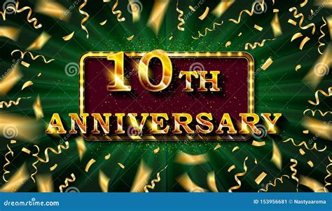 10 Anniversary Gold Numbers Stock Illustration Illustration Of Celebration Invitation 153956681