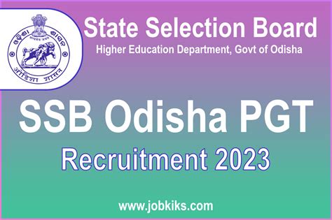 Ssb Odisha Pgt Recruitment 2023 For 555 Posts Monthly Salary 1 42 400