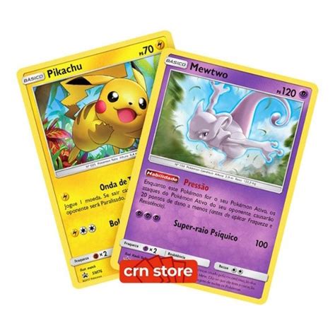 Kit Carta Pokémon Pikachu E Lendário Mewtwo Submarino