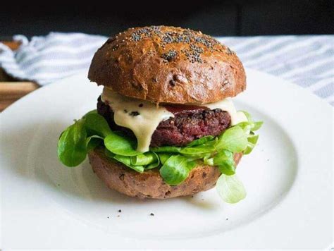 Vegan Meaty Beetroot Burger With Cashew Cheese Exceedingly Vegan