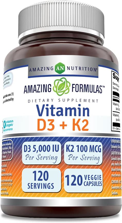 Amazing Formulas Vitamina D Ui Con Vitamina K Mcg Suplemento