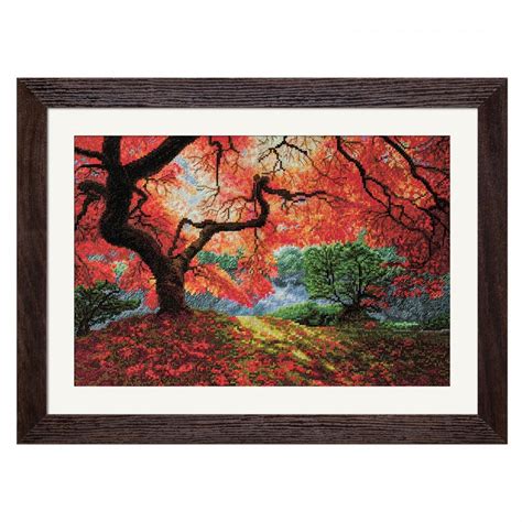 Autumn Landscape, Counted Cross Stitch Kit, Autumn Forest, Trees, Embroidery Chart, Needlepoint ...