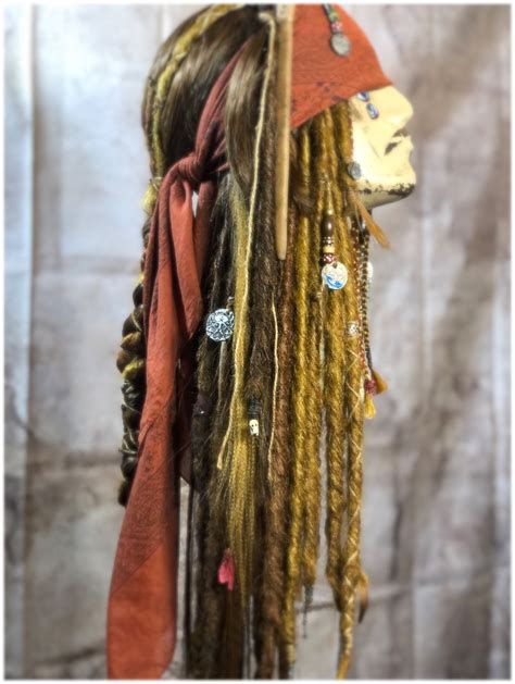 Jack Sparrow Wig Screen Accurate Hand Made Costume Etsy