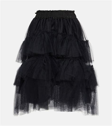 Tulle Miniskirt In Black Simone Rocha Mytheresa