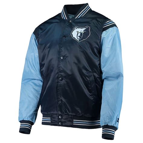 Satin Starter Navy Light Blue Memphis Grizzlies The Enforcer Jacket