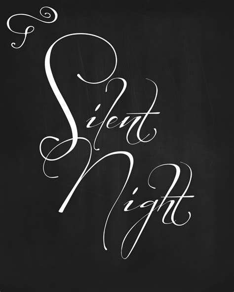 Silent Night Free Chalkboard Printables Free Christmas Chalkboard