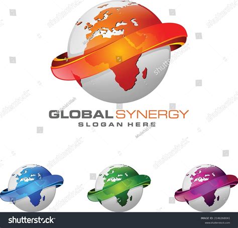 3d Global Synergy Logo Design Template Stock Vector Royalty Free