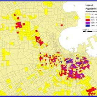 Population density map of part of Doha, extracted from Qatar population ...