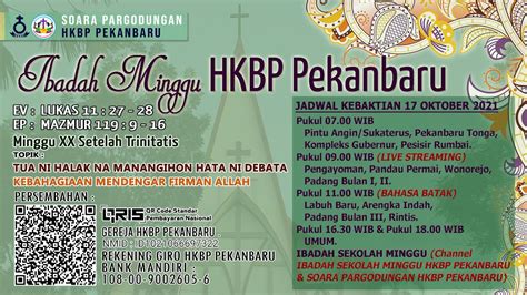 Ibadah Live Streaming Hkbp Pekanbaru Minggu Xx Setelah Trinitatis 17