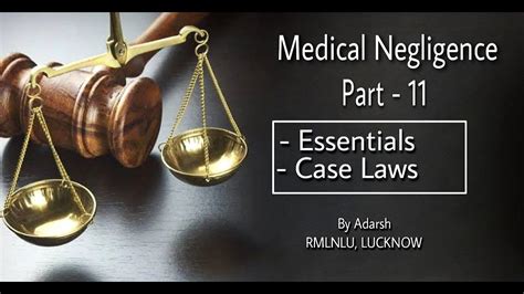 Law Of Torts Medical Negligence With Case Laws And Class Notes