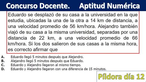 Concurso Docente Pregunta Y Aptitud Num Rica P Ldora D A