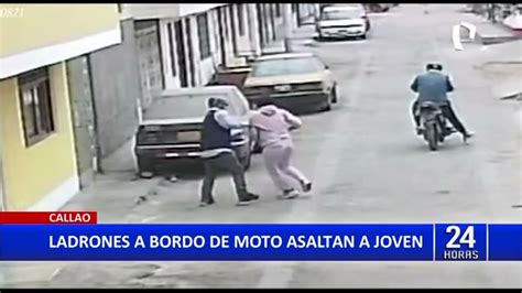 Horas Callao Ladrones En Moto Lineal Asaltan A Joven Youtube