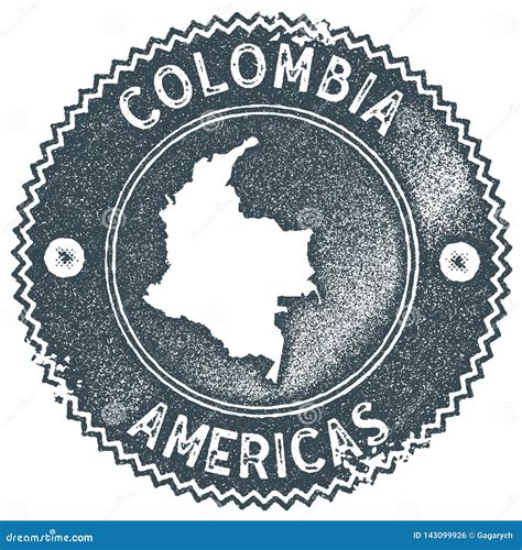 Sello Del Vintage Del Mapa De Colombia Ilustraci N Del Vector