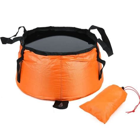 Orange Bassin pliable Portable pour Camping seau de pêche bain de