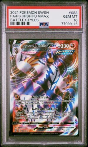 PSA 10 GEM MINT Rapid Strike Urshifu VMAX 088 163 Battle Styles FA Holo