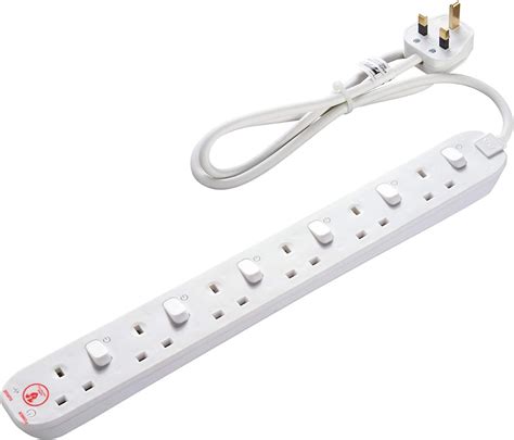 Masterplug Six Socket Power Surge Protected Extension Lead With