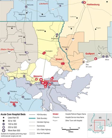 Map 1 11 Hospital Service Areas Assigned To The Slidell LA Hospital