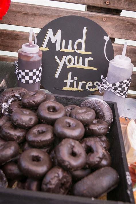 Muddy Tire Donuts From A Monster Truck Birthday Party On Karas Party