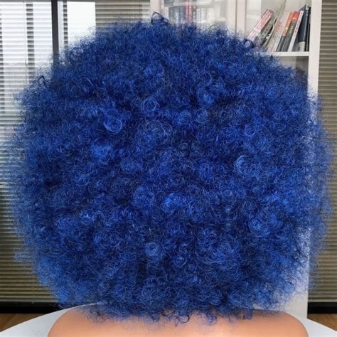 Blue Afro Wig-kinky Curly 100% Virgin Hair, 150% Density | NEXAHAIR