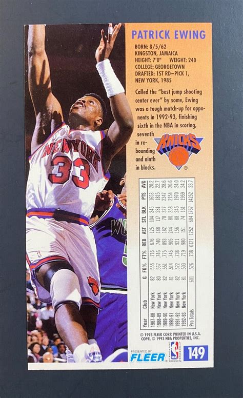 1993 94 Fleer NBA Jam Session 149 Patrick Ewing For Sale Online EBay