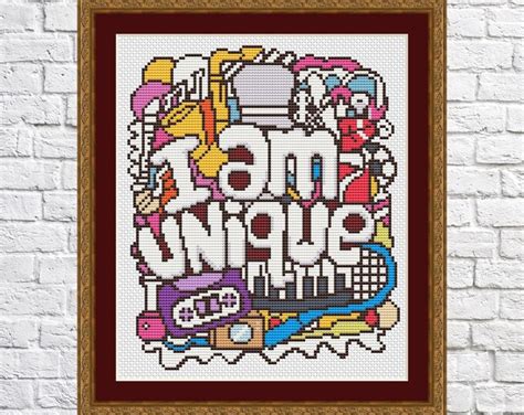 I M Unique Cross Stitch Pattern Proverb Citation Modern Cross