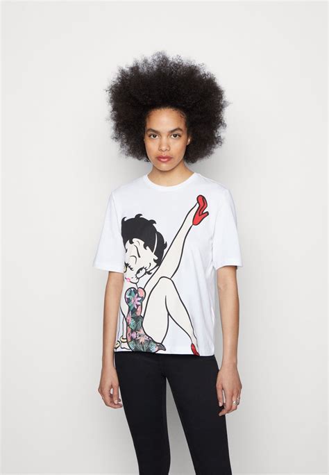 Only Onlbetty Boop Boxy Box T Shirts Med Print Bright White Hvit