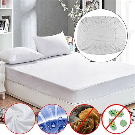 Waterproof Mattress Protector Cover Anti Dust Mite Breathable Fitted