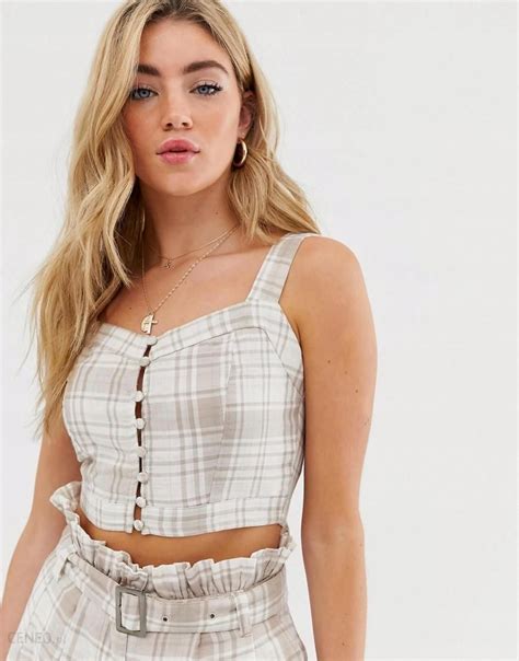 Boohoo Crop Top Guziki Kratka V I Xxc S Ceny I Opinie Ceneo Pl