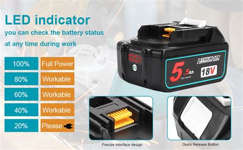 Powarobor 2 Pack 18v 5 5ah Bl1850b Compatible With Makita 5500mah With