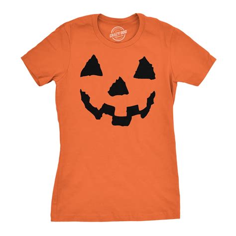 Women S Pumpkin Face T Shirt Funny Halloween Jack O Lantern Shirt For