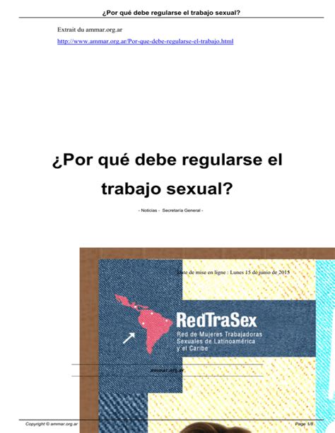 Por qué debe regularse el trabajo sexual