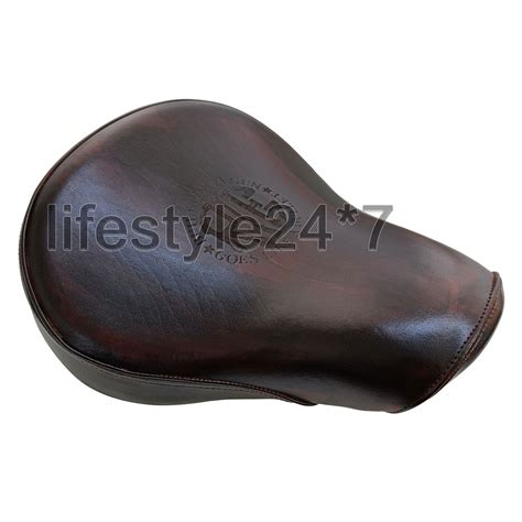 For Royal Enfield Classic Reborn 350 Leather Low Rider Seat With Black Rack Ebay