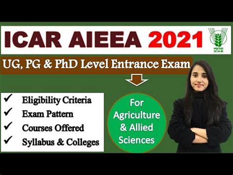 ICAR AIEEA Exam Detail Eligibility Courses Exam Pattern Syllabus