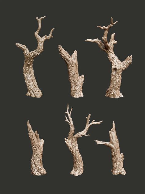 Bark Trees Digital Stl Pack Epic Basing