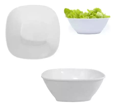 Tigela Quadrada Bowl Pote Saladeira Em Melamina 680ml MercadoLivre