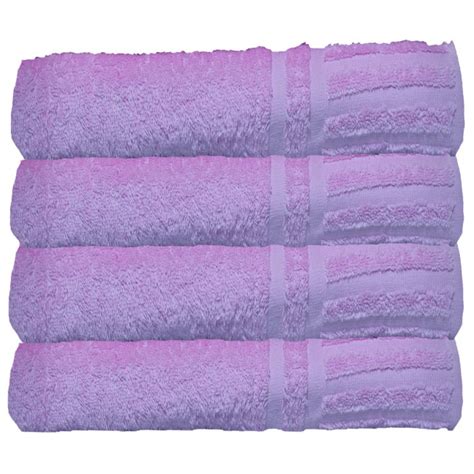 Luxury 650 Gram Cotton Bath Towel Striped Pink Set Of 2