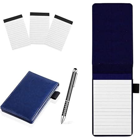 Xhwykzz 7 Pcs Small Pocket Notepad Holder Set With Metal Pen And Pocket