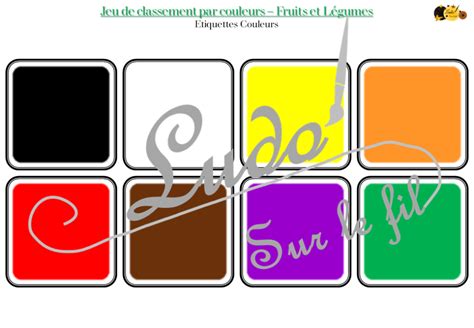 Jeu de classement par couleur Fruits et Légumes Ludo Sur Le Fil