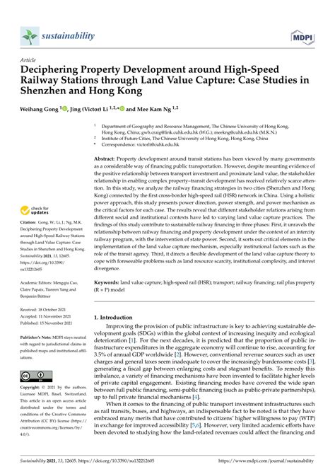 Pdf Deciphering Property Development Around High Speed Railway Stations Through Land Value