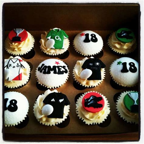 Rugby Cupcakes Themed Birthday Cakes Rugby Cupcakes Rugby Cake