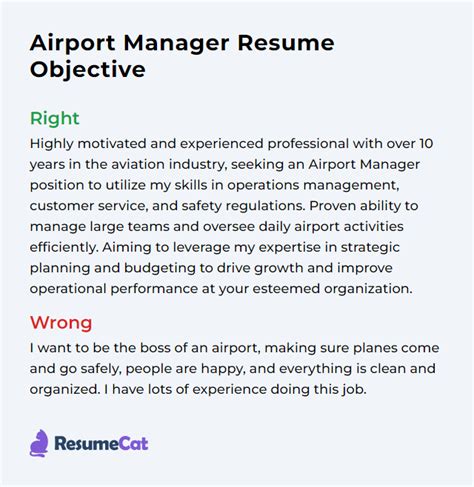 Top 16 Airport Manager Resume Objective Examples ResumeCat