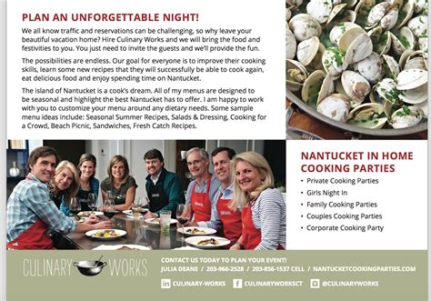 Nantucket Cooking Parties Culinary Works