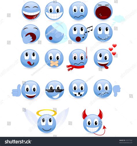 Set Of Cool Smiles. Vector Illustration, Isolated On A White ...